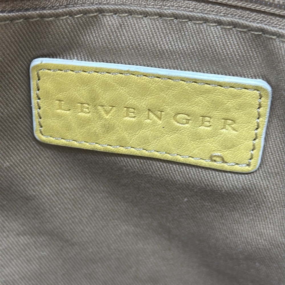 Levenger Yellow Soft Pebble Leather Shoulder Bag MCB8805A - Picture 9 of 16